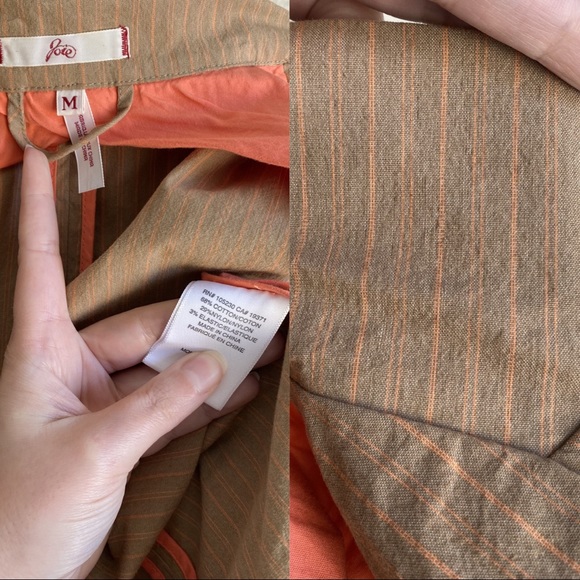 Vintage Joie Jacket M Pinstriped Blazer Tan Orange - Picture 2 of 9